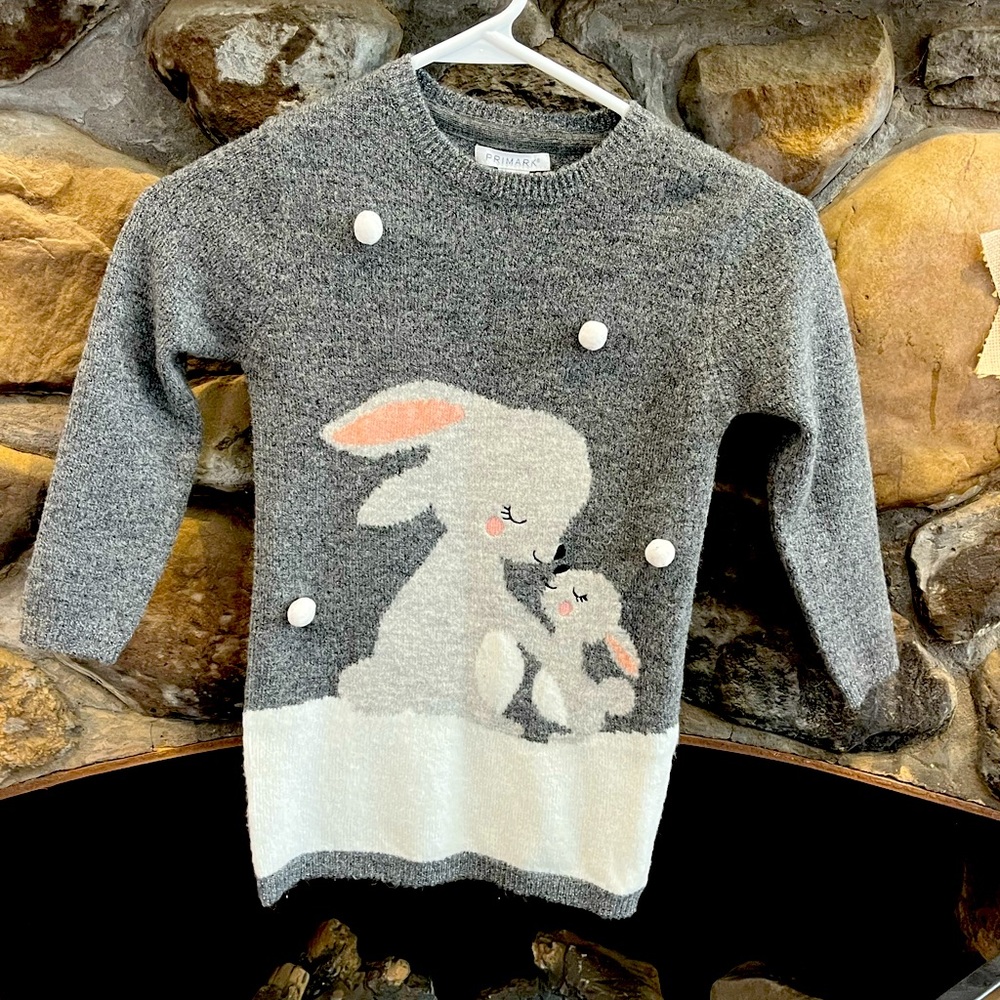 Knitted Winter bunny dress/sweater